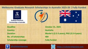 Read more about the article Melbourne Graduate Research Scholarships in Australia 2025-26 | Fully Funded