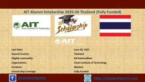 Read more about the article AIT Alumni Scholarship 2025-26 Thailand (Fully Funded)