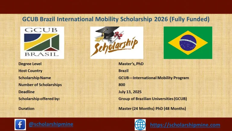 GCUB Brazil International Mobility Scholarship 2026 (Fully Funded)