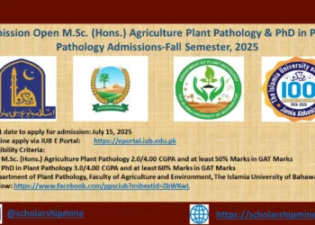 Admission Open M.Sc. (Hons.) Agriculture Plant Pathology & PhD in Plant Pathology Admissions-Fall Semester, 2025