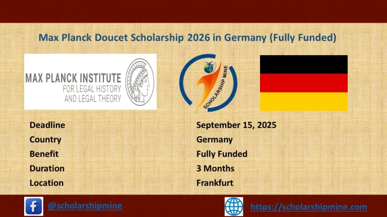 Max Planck Doucet Scholarship 2026 in Germany (Fully Funded)