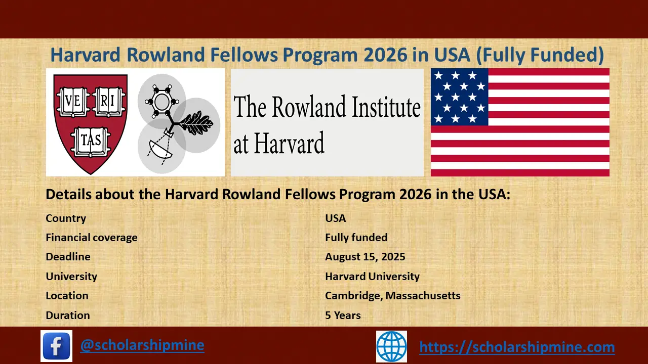 Harvard Rowland Fellows Program 2026 in USA (Fully Funded)