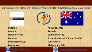 Read more about the article Curtin University Research Training Program (RTP) Scholarship 2026 in Australia