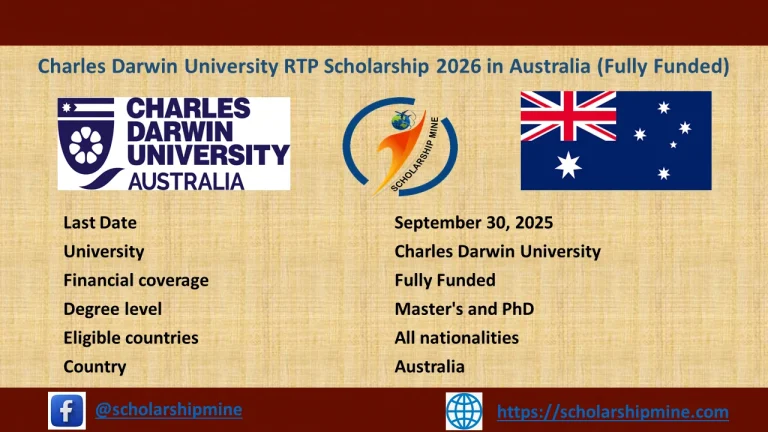 Charles Darwin University RTP Scholarship 2026 in Australia (Fully Funded)