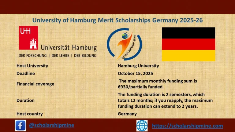University of Hamburg Merit Scholarships Germany 2025-26