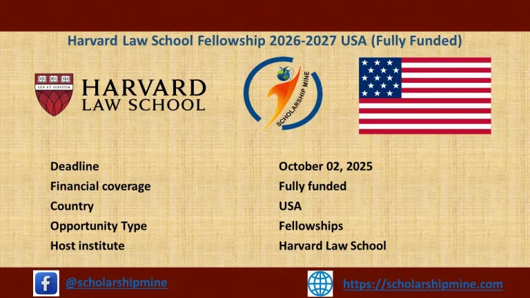Harvard Law School Fellowship 2026-2027 USA (Fully Funded)