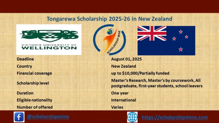 Tongarewa Scholarship 2025-26 in New Zealand