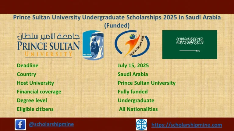 Prince Sultan University Undergraduate Scholarships 2025 in Saudi Arabia (Funded)