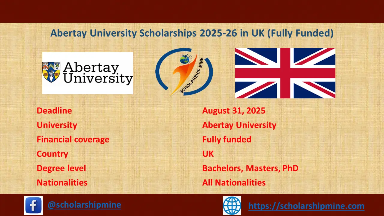 You are currently viewing Abertay University Scholarships 2025-26 in UK (Fully Funded)
