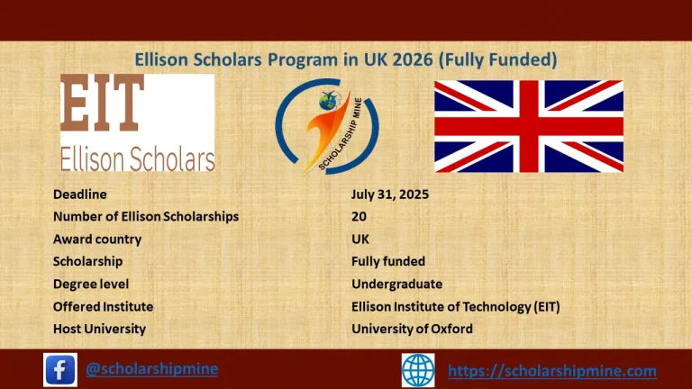 Ellison Scholars Program in UK 2026 (Fully Funded)
