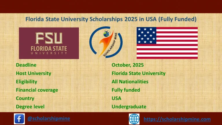 Florida State University Scholarships 2025 in USA (Fully Funded)