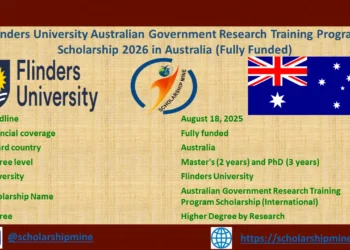 Flinders University Australian Government Research Training Program Scholarship 2026 in Australia (Fully Funded)