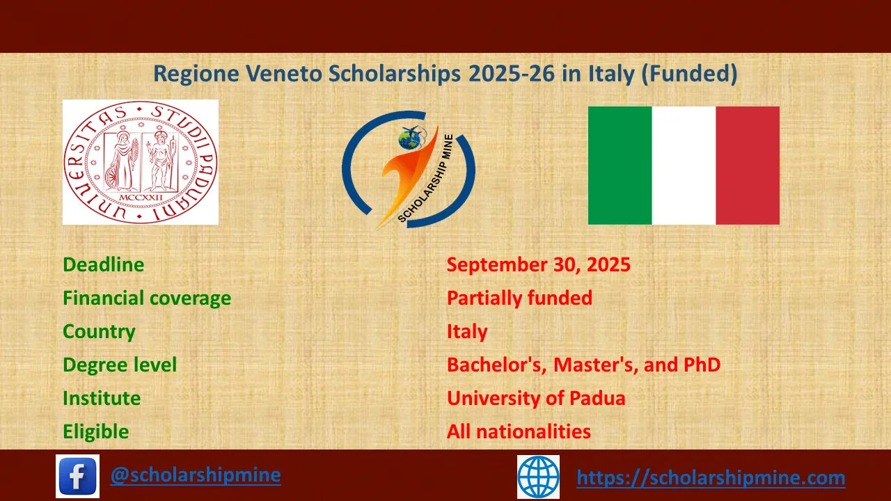 You are currently viewing Regione Veneto Scholarships 2025-26 in Italy (Funded)