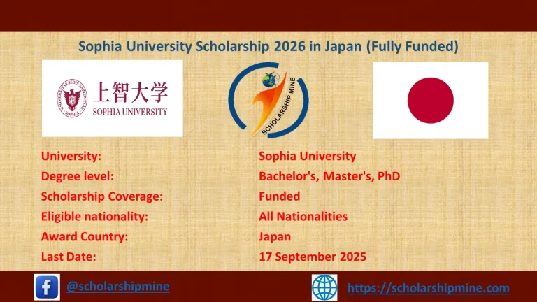 Sophia University Scholarship 2026 in Japan (Fully Funded)