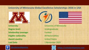 Read more about the article University of Minnesota Global Excellence Scholarships 2026 in USA