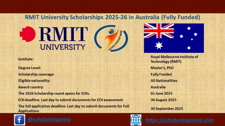 RMIT University Scholarships 2025-26 in Australia (Fully Funded)