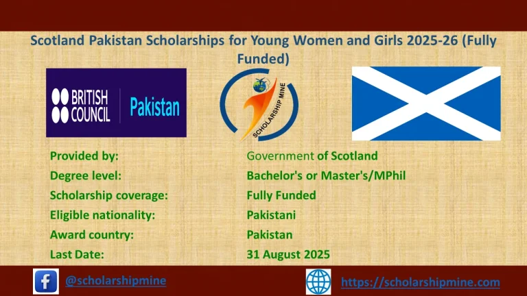 Scotland Pakistan Scholarships for Young Women and Girls 2025-26 (Fully Funded)