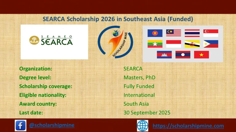 SEARCA Scholarship 2026 in Southeast Asia (Funded)