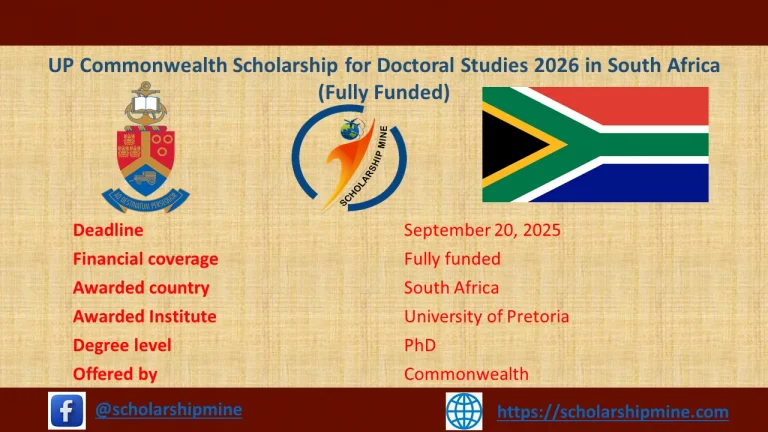 UP Commonwealth Scholarship in South Africa 2026 (Fully Funded)