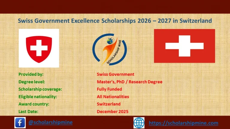 Swiss Government Excellence Scholarships 2026 – 2027 in Switzerland