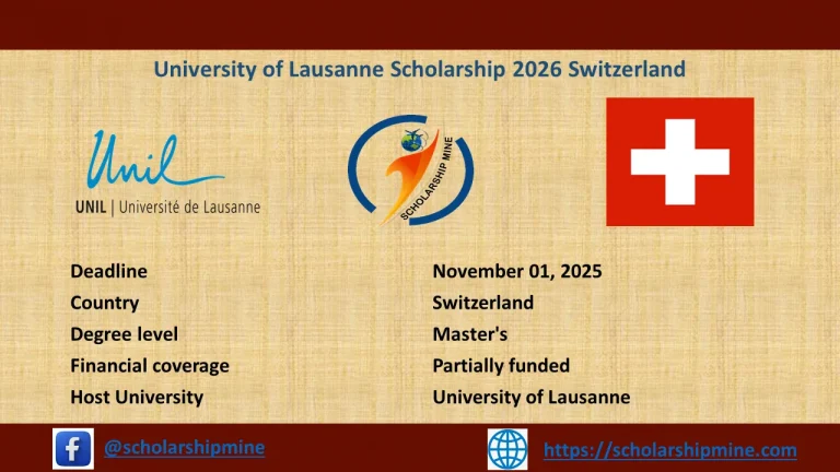 University of Lausanne Scholarship 2026 Switzerland