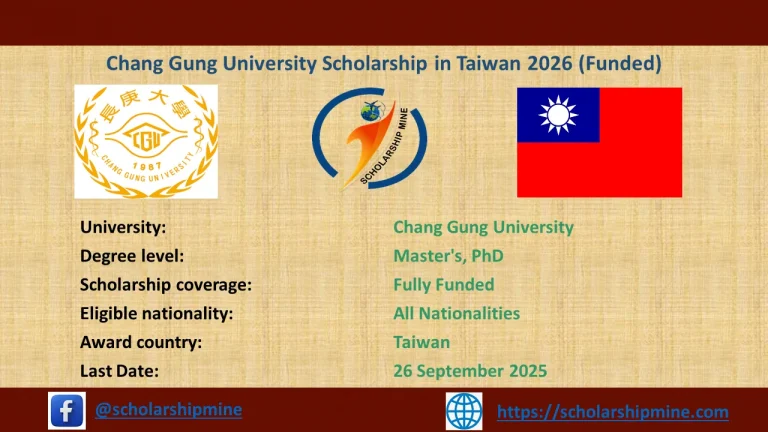 Chang Gung University Scholarship in Taiwan 2026 (Funded)