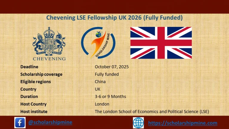 Chevening LSE Fellowship UK 2026 (Fully Funded)