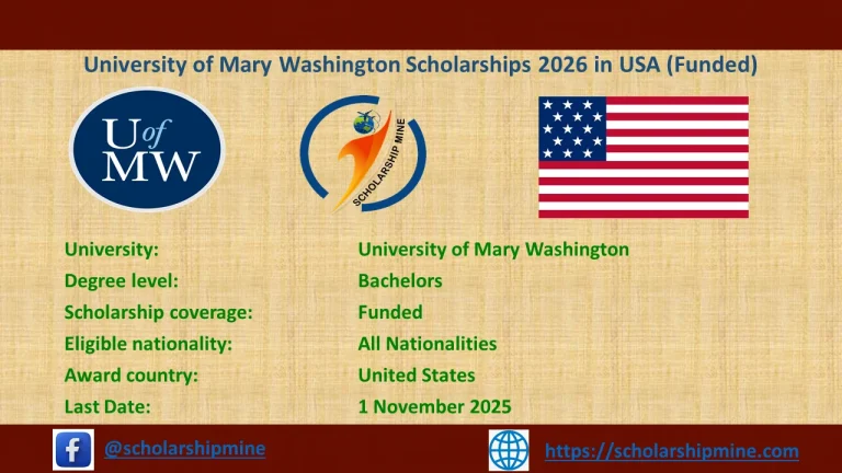 University of Mary Washington Scholarships 2026 in USA (Funded)