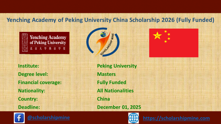 Yenching Academy of Peking University China Scholarship 2026 (Fully Funded)