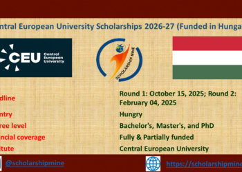 Central European University Scholarships 2026-27 (Funded in Hungary)