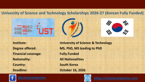 Read more about the article University of Science and Technology Scholarships 2026-27 (Korean Fully Funded)