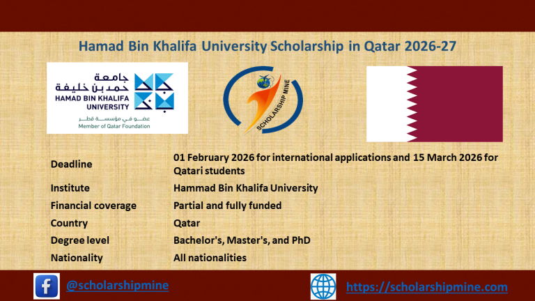 Hamad Bin Khalifa University Scholarship in Qatar 2026-27