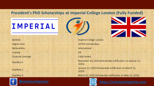 Read more about the article President’s PhD Scholarships at Imperial College London 2026 (Fully Funded)