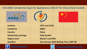 Read more about the article ANSO Scholarship for Young Talents 2026-27 in China (Fully Funded)