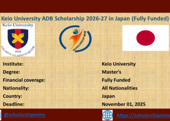 Keio University ADB Scholarship 2026-27 in Japan (Fully Funded)