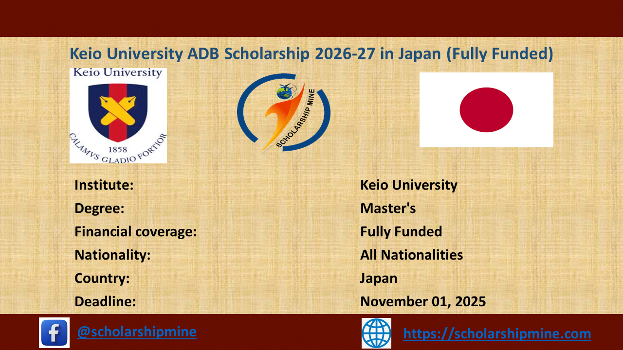 Keio University ADB Scholarship 2026-27 in Japan (Fully Funded)
