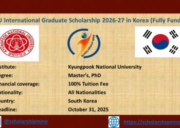 KNU International Graduate Scholarship 2026-27 in Korea (Fully Funded)