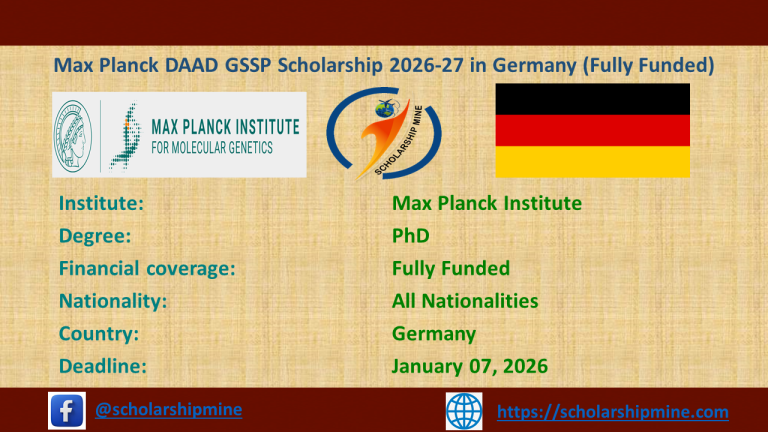 Max Planck DAAD GSSP Scholarship 2026-27 in Germany (Fully Funded)