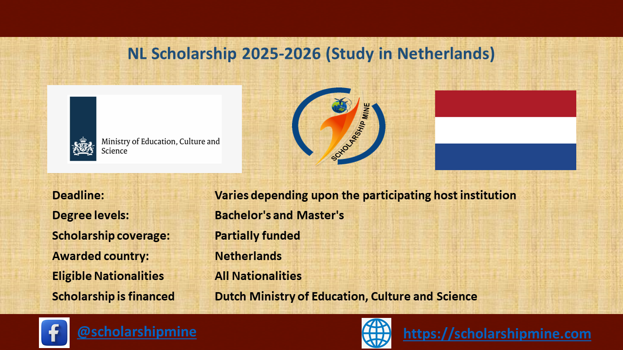 NL Scholarship 2025-2026 (Study in Netherlands)