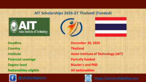 Read more about the article AIT Scholarships 2026-27 Thailand (Funded)