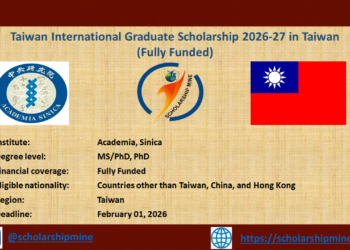 Taiwan International Graduate Scholarship 2026-27 in Taiwan (Fully Funded)