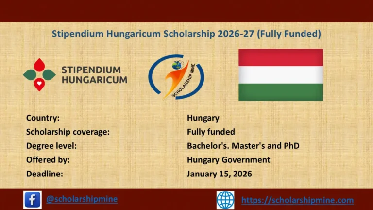 Stipendium Hungaricum Scholarship 2026-27 (Fully Funded)