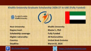 Read more about the article Khalifa University Graduate Scholarship 2026-27 in UAE (Fully Funded)
