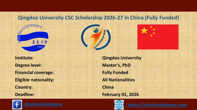 Qingdao University CSC Scholarship 2026-27 in China (Fully Funded)