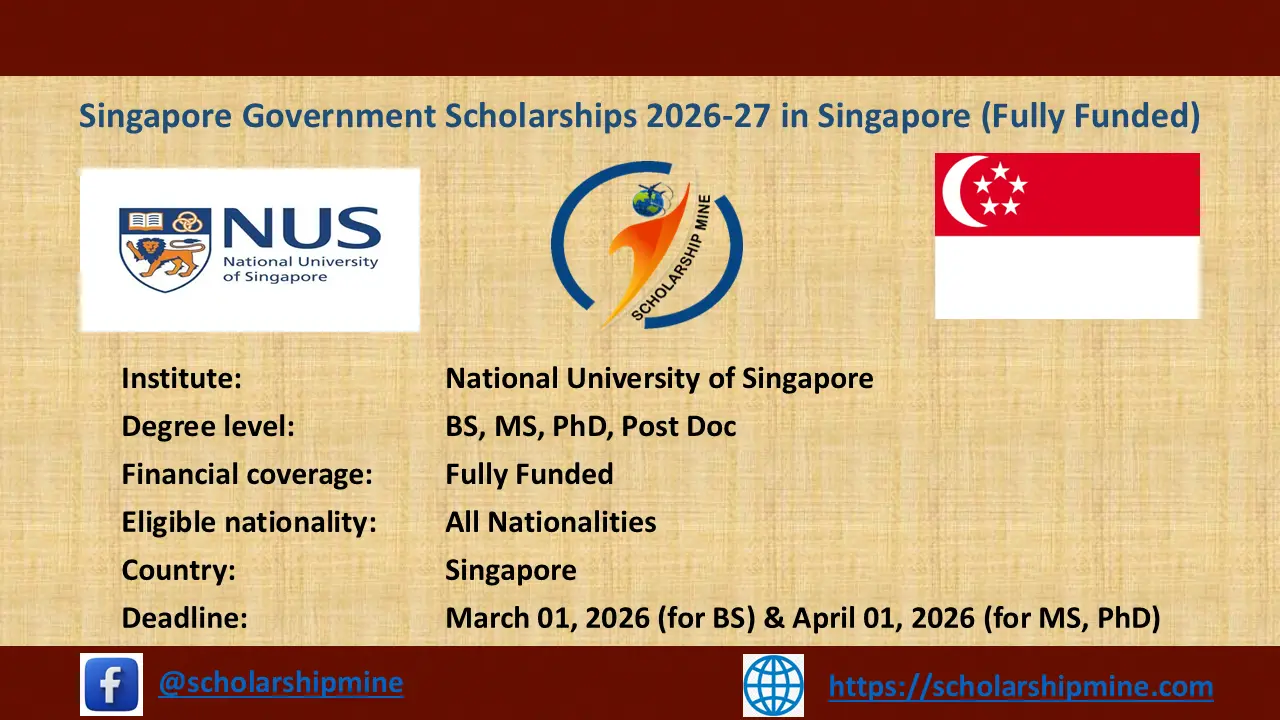 Read more about the article Singapore Government Scholarships 2026-27 in Singapore (Fully Funded)