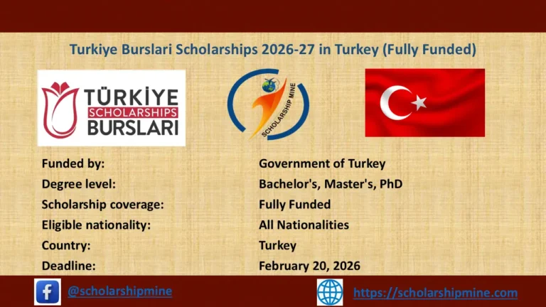 Turkiye Burslari Scholarships 2026-27 in Turkey (Fully Funded)
