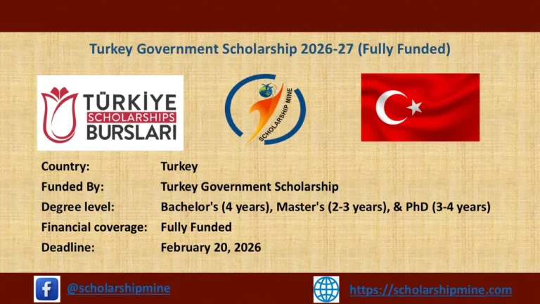 Turkey Government Scholarship 2026-27 (Fully Funded)