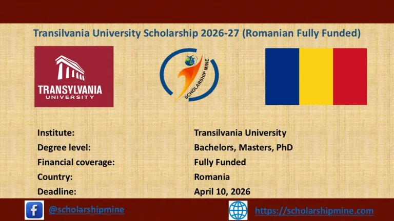 Transilvania University Scholarship 2026-27 (Romanian Fully Funded)
