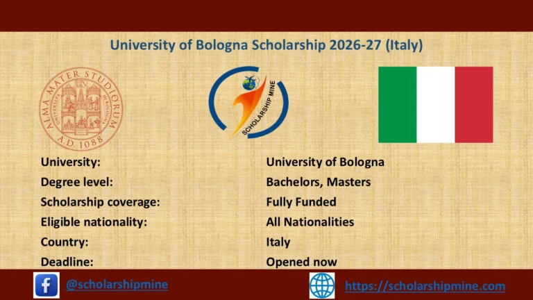 University of Bologna Scholarship 2026-27 (Italy)