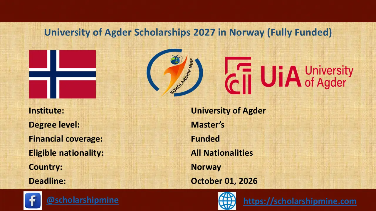 University of Agder Scholarships 2027 in Norway (Fully Funded)